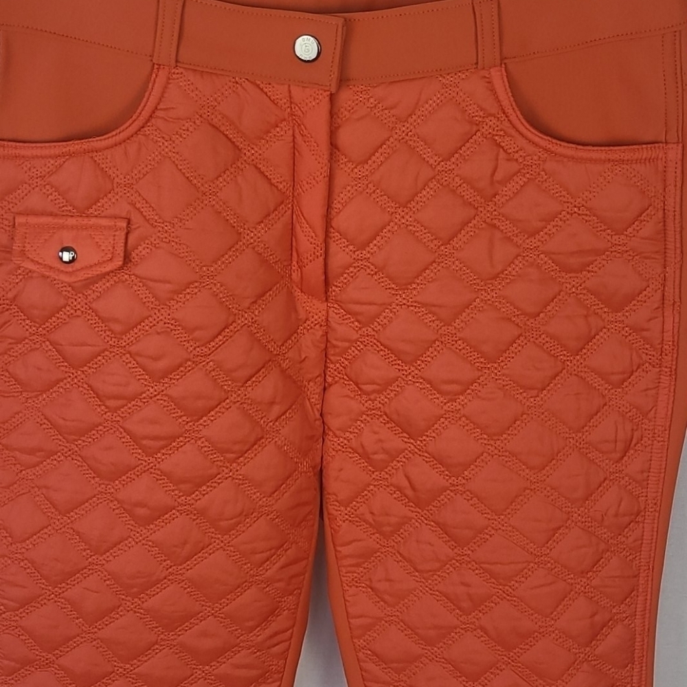 Sateen Orange Sportd Pants Quilted Vintage Well-Made - Picture 2 of 10